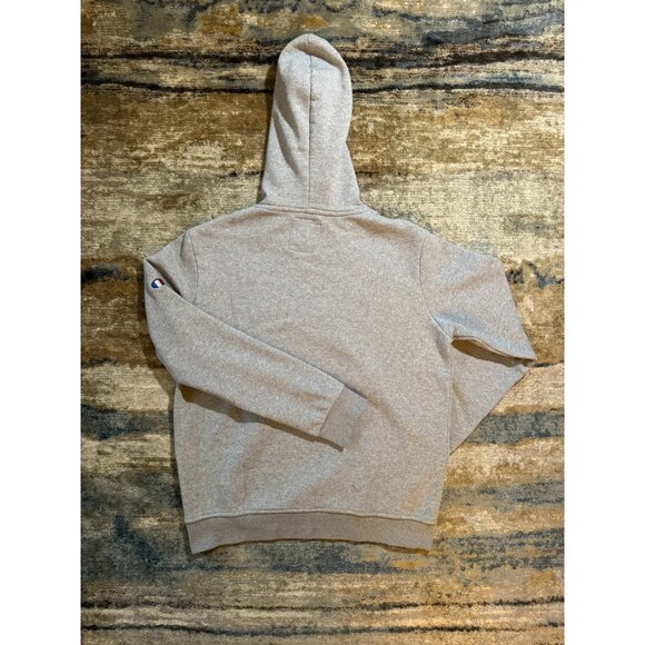 Paris Glam Hoodie – Grey Sherpa Lined Pullover Sweatshirt – Champs Élysées Embro - Picture 2 of 5